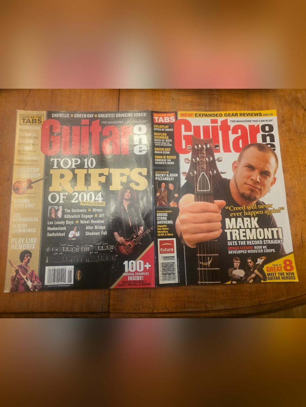 Guitar One Magazine Lot January + August 2005 Riffs Mark Tremonti Green Day